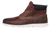 Jack&Jones Pánske členkové topánky JFWTUBAR LEATHER BRANDY STS Brand y Brown