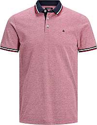 Jack&Jones Pánske polo triko JJEPAULOS POLO SS Noosa Rio Red SLIM FIT XXL