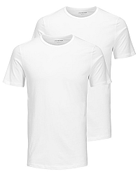Jack&Jones Pánske tričko Basic Crew Neck Tee Ss 2 pack Noos White L