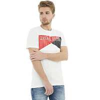 Jack&Jones Pánske tričko Jorart Brook Tee Ss Crew Neck Slim Cloud Dancer M