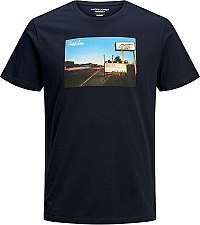 Jack&Jones Pánske tričko JORCAFE TEE SS CREW NECK Navy Blaze r SLIM S