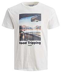 Jack&Jones Pánske tričko JOROUTDOORS TEE SS CREW NECK Cloud Dancer XL