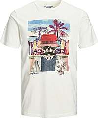 Jack&Jones Pánske tričko JORRICKY TEE SS CREW NECK STS Cloud Dancer REG XXL