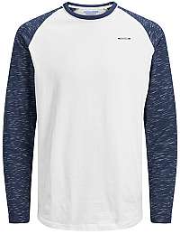 Jack&Jones Pánske tričko JORRIGGS TEE LS CREW NECK Cloud Dancer S