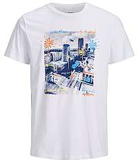 Jack&Jones Pánske tričko Jorsundaze Tee Ss Crewneck White XL