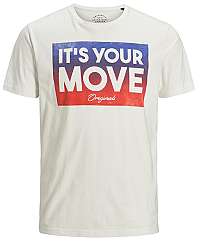 Jack&Jones Pánske tričko Zap Tee Ss Crew Neck Cloud Dancer Slim L