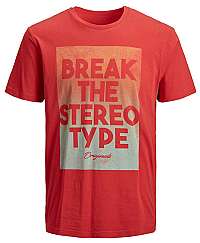 Jack&Jones Pánske tričko Zap Tee Ss Crew Neck Fiery Red Slim M