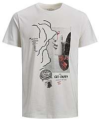 Jack&Jones Pánske tričko Zine Tee Ss Crew Neck Cloud Dancer Slim L