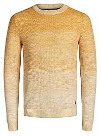 Jack&Jones Pánsky sveter JORFAME KNIT NECK Sunflower L