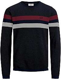 Jack&Jones Pánsky sveter Jorlabour Knit Crew Neck Dark Grey Melange M