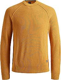 Jack&Jones Pánsky sveter JORPANNEL KNIT NECK Sunflower L