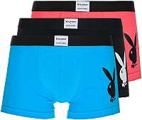 Jack&Jones Sada boxeriek JACPLAYBOY Trunks 3 PACK Black Diva pink - Hawaiian ocean L