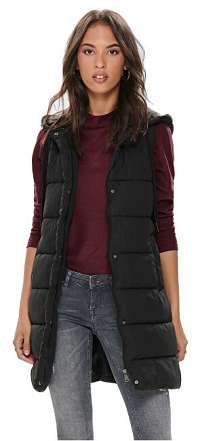 Jacqueline de Yong Dámska vesta JDYLIDYA LONG PADDED Waistcoat OTW SIE Black L
