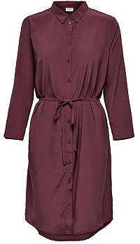 Jacqueline de Yong Dámske šaty JDYPAX Treats 7/8 SHIRT DRESS WVN Vineyard Wine