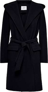 Jacqueline de Yong Dámsky kabát JDYOVIDA LONG HOOD JACKET OTW HAB Black L