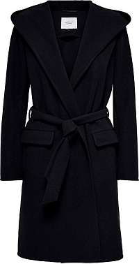 Jacqueline de Yong Dámsky kabát JDYOVIDA LONG HOOD JACKET OTW HAB Black XL