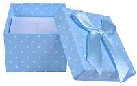 JK Box Svetlo modrá bodkovaná krabička na prsteň alebo náušnice KK-3 / A13