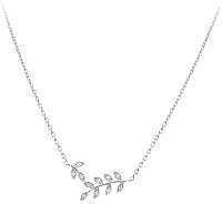 JVD Strieborný náhrdelník s trblietavými lístočkami SVLN0108XI4BI40