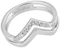 JVD Strieborný prsteň s kryštálmi SVLR0165XI4BI mm