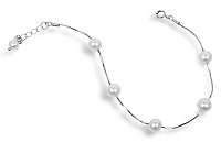 JwL Luxury Pearls Jemný náramok z pravých bielych perál JL0173
