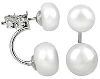 JwL Luxury Pearls Originálne dvojnáušnice s pravými bielymi perlami JL0287