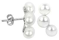 JwL Luxury Pearls Strieborné náušnice s tromi pravými perlami JL0283