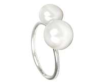 JwL Jewellery Strieborný prsteň s dvojperlou JL0058