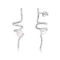 JwL Luxury Pearls Dlhé strieborné náušnice s perlou JL0620