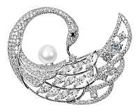 JwL Luxury Pearls Exkluzívny brošňa labuť s pravou perlou a kryštály 2v1 JL0518
