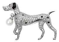 JwL Luxury Pearls Krásna brošňa psík s pravou perlou a kryštály JL0529