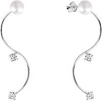 JwL Luxury Pearls Módne perlové náušnice s kryštálmi 2v1 JL0589
