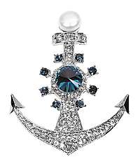 JwL Luxury Pearls Nádherná perlová brošňa kotva 2v1 JL0513