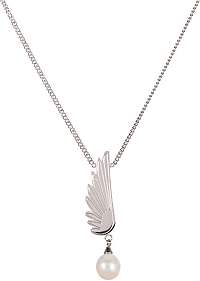 JwL Luxury Pearls Oceľový náhrdelník s pravou perlou Anjelské krídlo JL0467CH