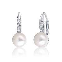 JwL Luxury Pearls Strieborné náušnice s perlou a zirkónmi JL0601