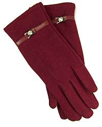 Karpet Dámske rukavice s pásikom - vínová