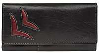 Lagen Dámska kožená peňaženka Black / Red 6011 / T
