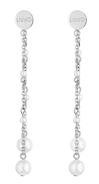 Liu.Jo Dlhé oceľové náušnice s perličkami 2v1 LJ1502