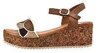 Marila Dámske kožené sandále083/MC-6 Ondas Marron / Sport Roble Mc Beige
