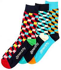 Meatfly 3 PACK - ponožky 3D Checkers socks S19-42