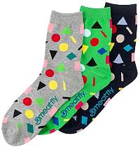 Meatfly 3 PACK - ponožky Multi Shape socks S19 Multi pack-43