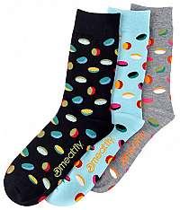 Meatfly 3 PACK - ponožky Oval socks S19 Multi pack-42