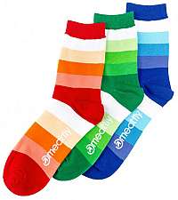 Meatfly 3 PACK - ponožky Stripe s S hades socks S19 Multi pack-43