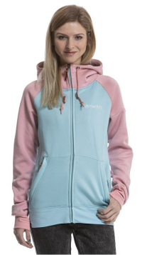 Meatfly Dámska mikina Alisha 3 Tech Hoodie H - Heather Apricot, Mint L