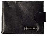 Meatfly Pánska kožená peňaženka Riker A-Black
