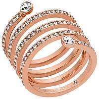 Michael Kors Pozlátený oceľový prsteň s kryštálmi MKJ4724791 mm