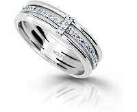 Modesi Strieborný prsteň so zirkónmi M11085 mm