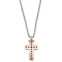 Morellato Pánsky oceľový bicolor náhrdelník s krížom Cross SKR30