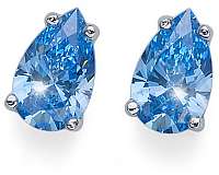 Oliver Weber Strieborné náušnice s kryštálom Pear 62089 BLU