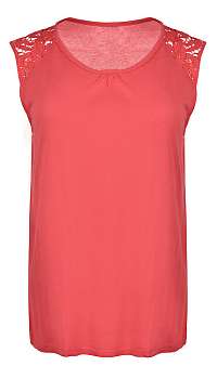 ONLY Dámska blúzka Alba S/L Crochet Mix Top Jrs Geranium L