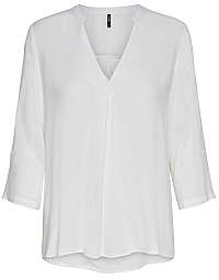 ONLY Dámska blúzka ONLFIRST 4/5 V NECK SHIRT WVN Cloud Dancer